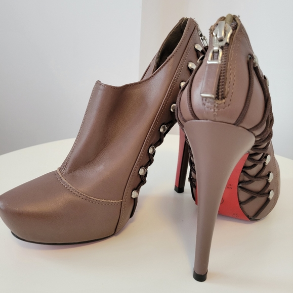 Leather boots (taupe) - Picture 2 of 4